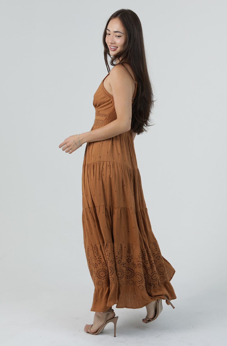 Angie V Neck Maxi Dress Desert