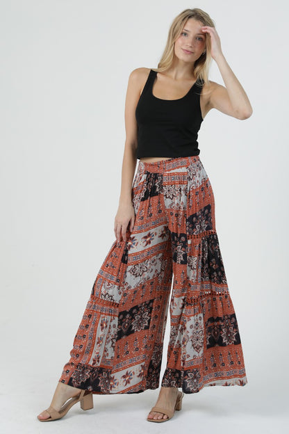 Angie Wide Leg Lace Flare Pant Multi