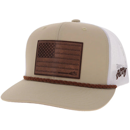 Hooey Liberty Roper Tan/White with Leather Patch
