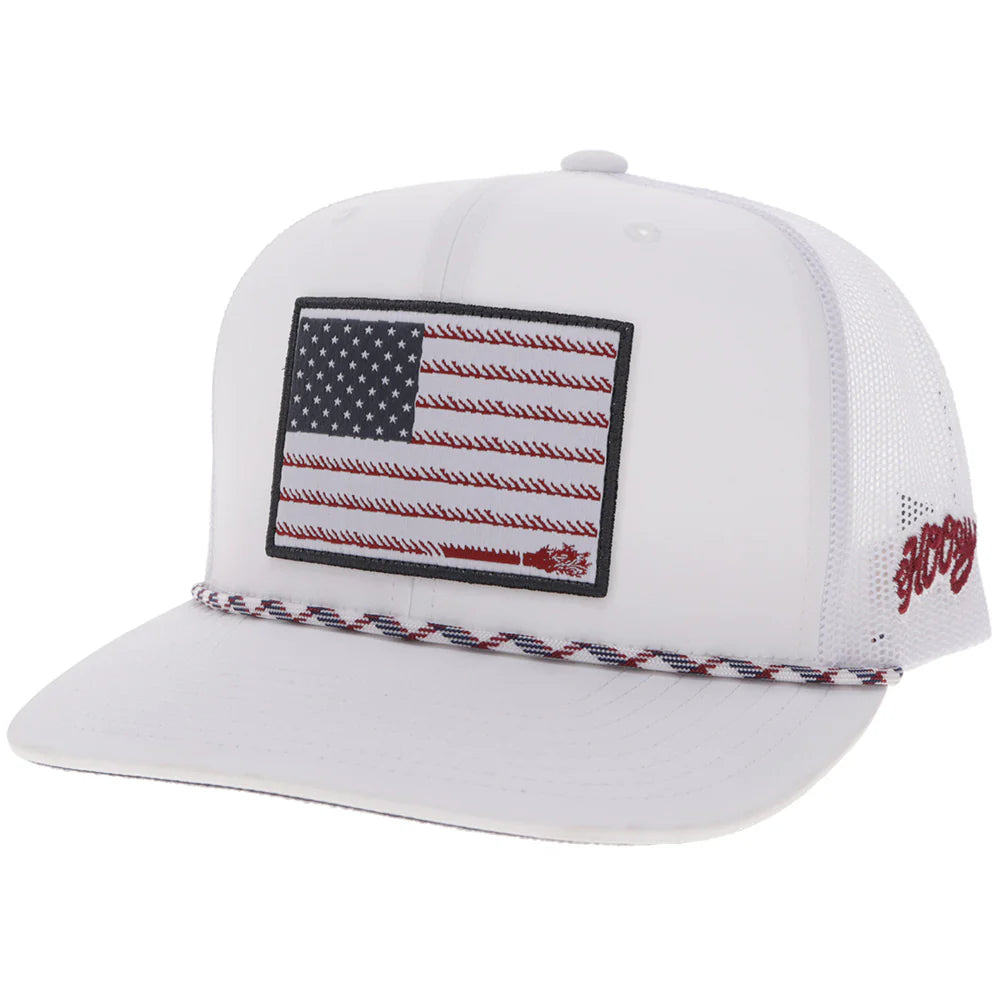 Hooey Liberty Roper White with Flag Patch