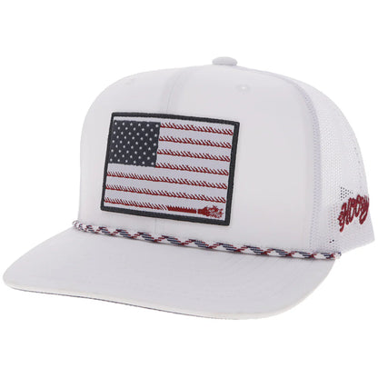 Hooey Liberty Roper White with Flag Patch