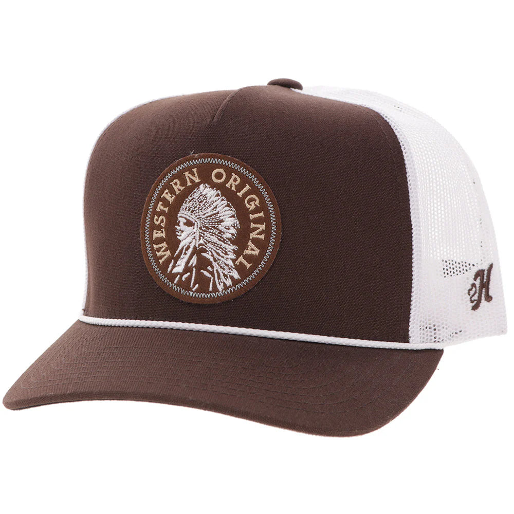 Hooey Quanah Red Hat Brown/White w/ Circle Patch