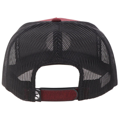 Hooey Quanah Red Black 5-Panel Trucker with White Black Red Circle Patch