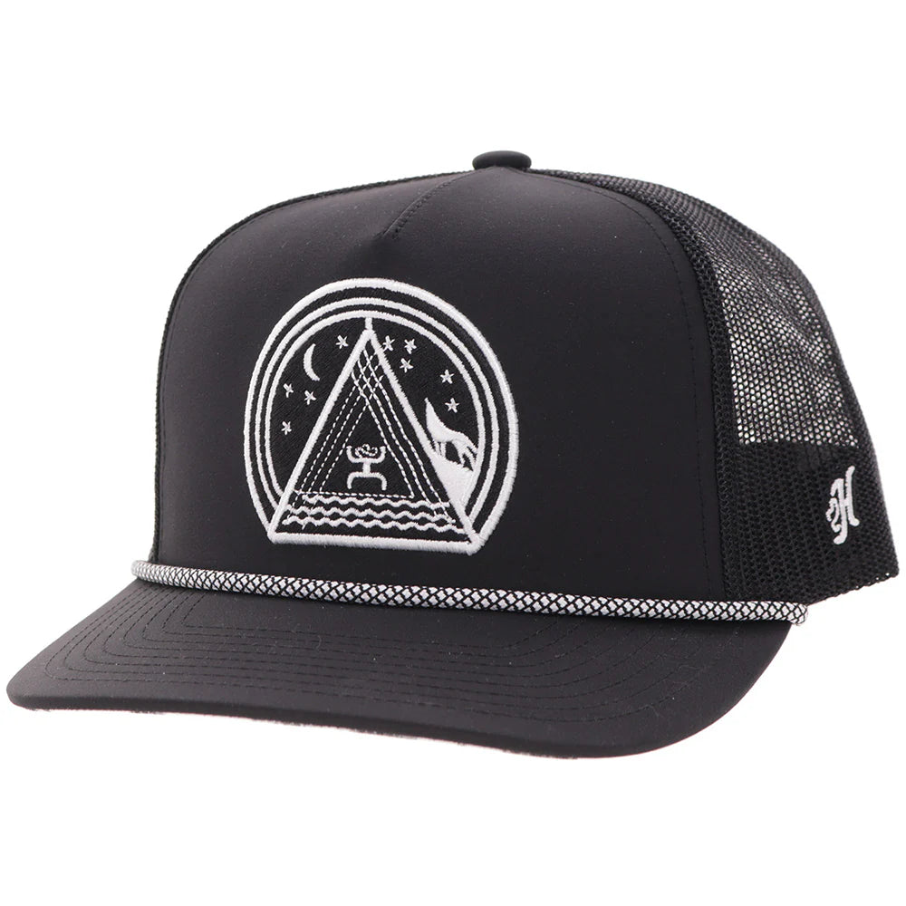 Hooey Hooey Music Black 5-Panel Trucker with Black White Patch