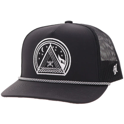 Hooey Hooey Music Black 5-Panel Trucker with Black White Patch