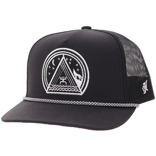Hooey Hooey Music Black 5-Panel Trucker with Black White Patch