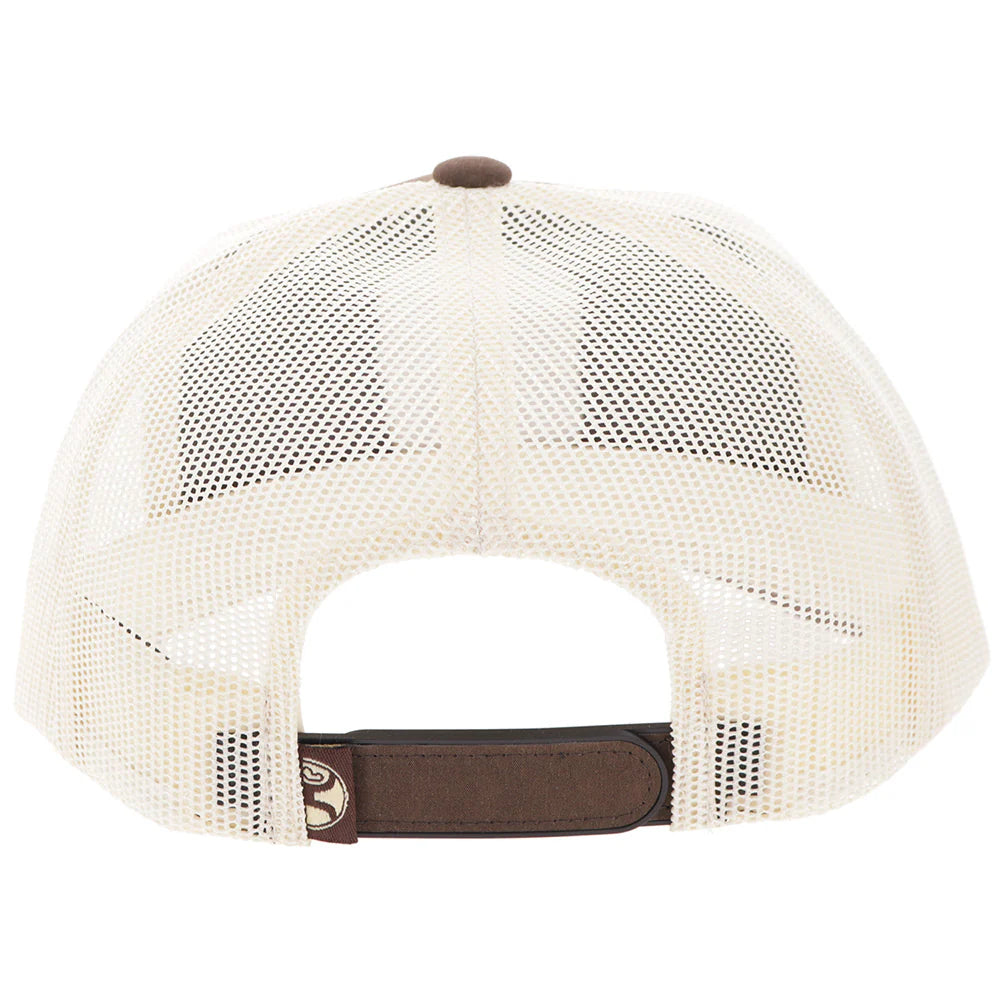 Hooey Cheyenne Brown Tan 5-Panel Trucker with Brown Tan Teal Orange Patch