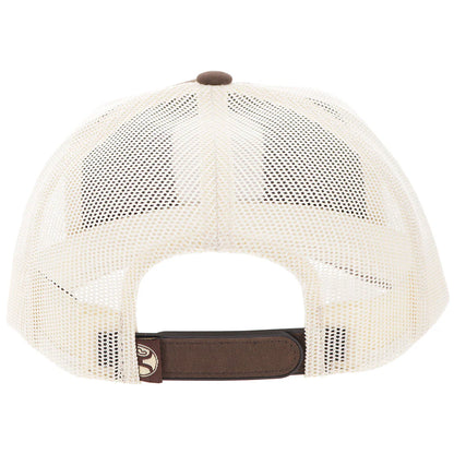 Hooey Cheyenne Brown Tan 5-Panel Trucker with Brown Tan Teal Orange Patch