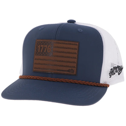 Hooey Liberty Roper Navy/White with 1776 Leather Patch