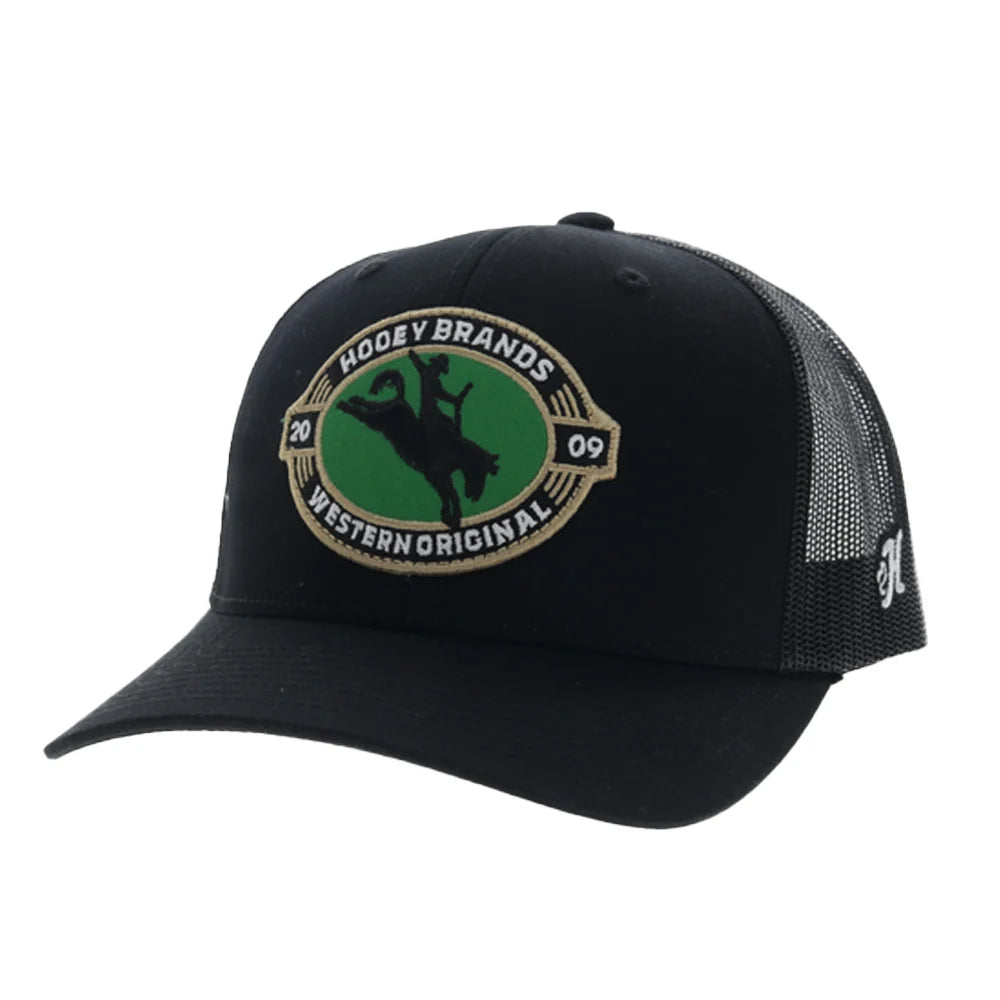 Hooey Pinch 5-Panel Trucker Snapback Hat Black
