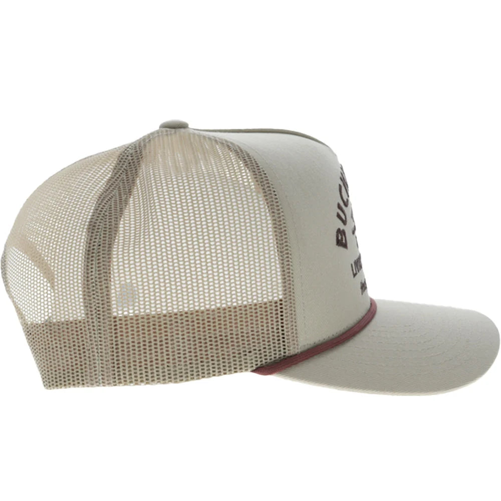 Hooey Buckin' Hard 5-Panel Trucker Snapback Hat Tan
