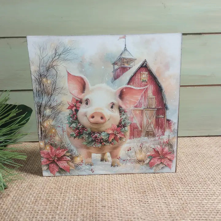 Bluegrass Burlap Olde Red Barn Wood Block