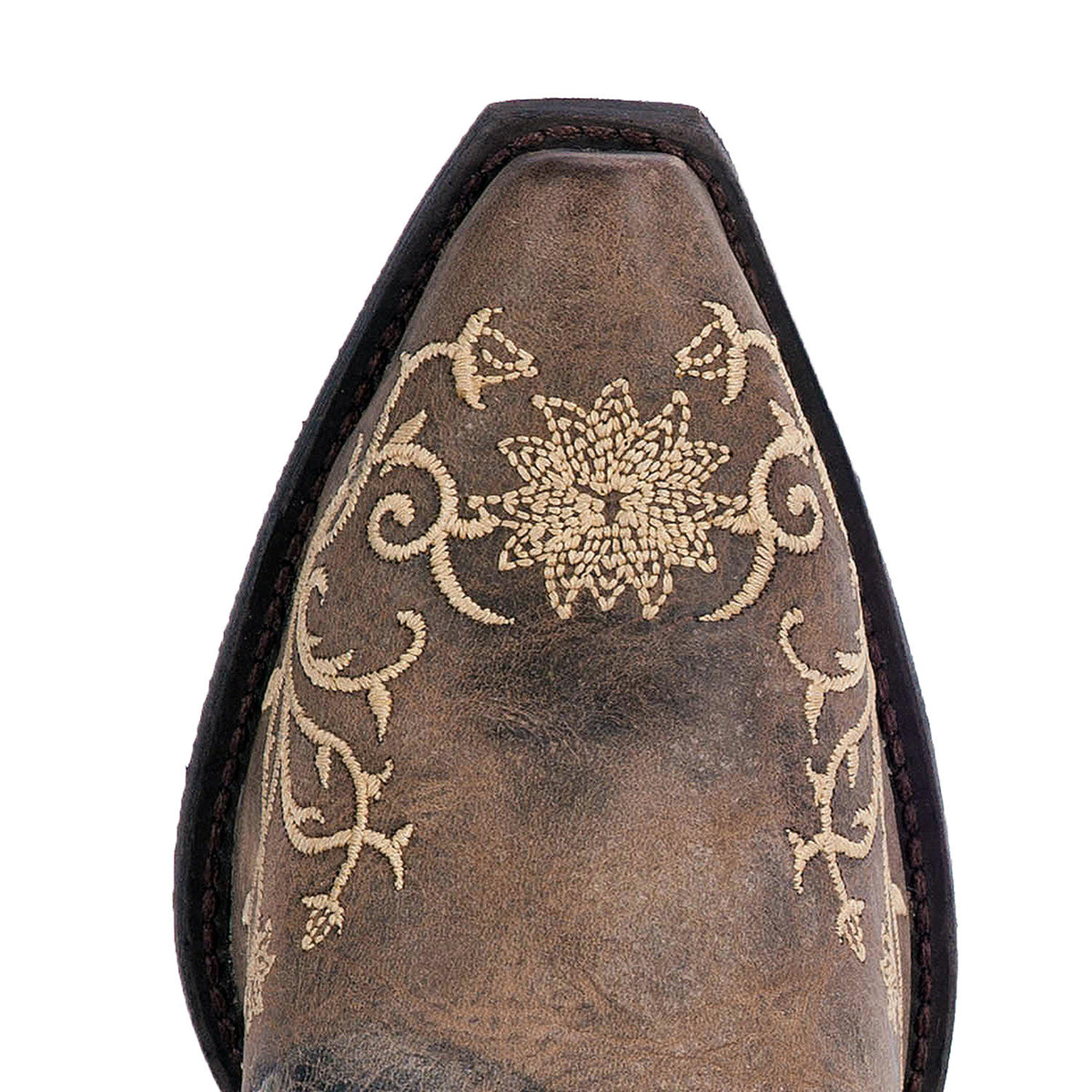Laredo Jasmine Bone Embroidered Snip Toe