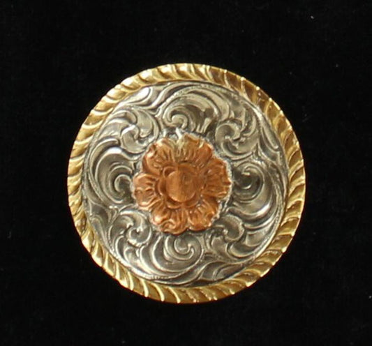 M&F Scarf Slide Gold Edge Flower