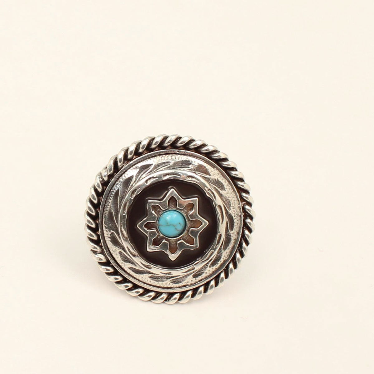 M&F Flowers and Turquoise Scarf Slide