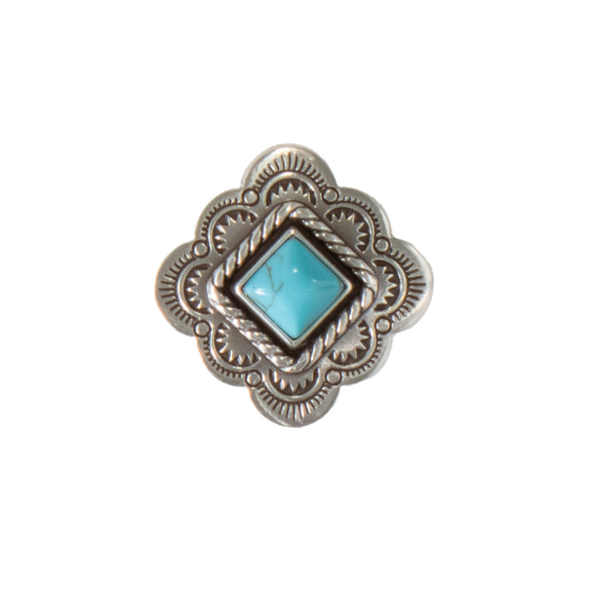 Double S Scarf Slide Diamond Turquoise Stone