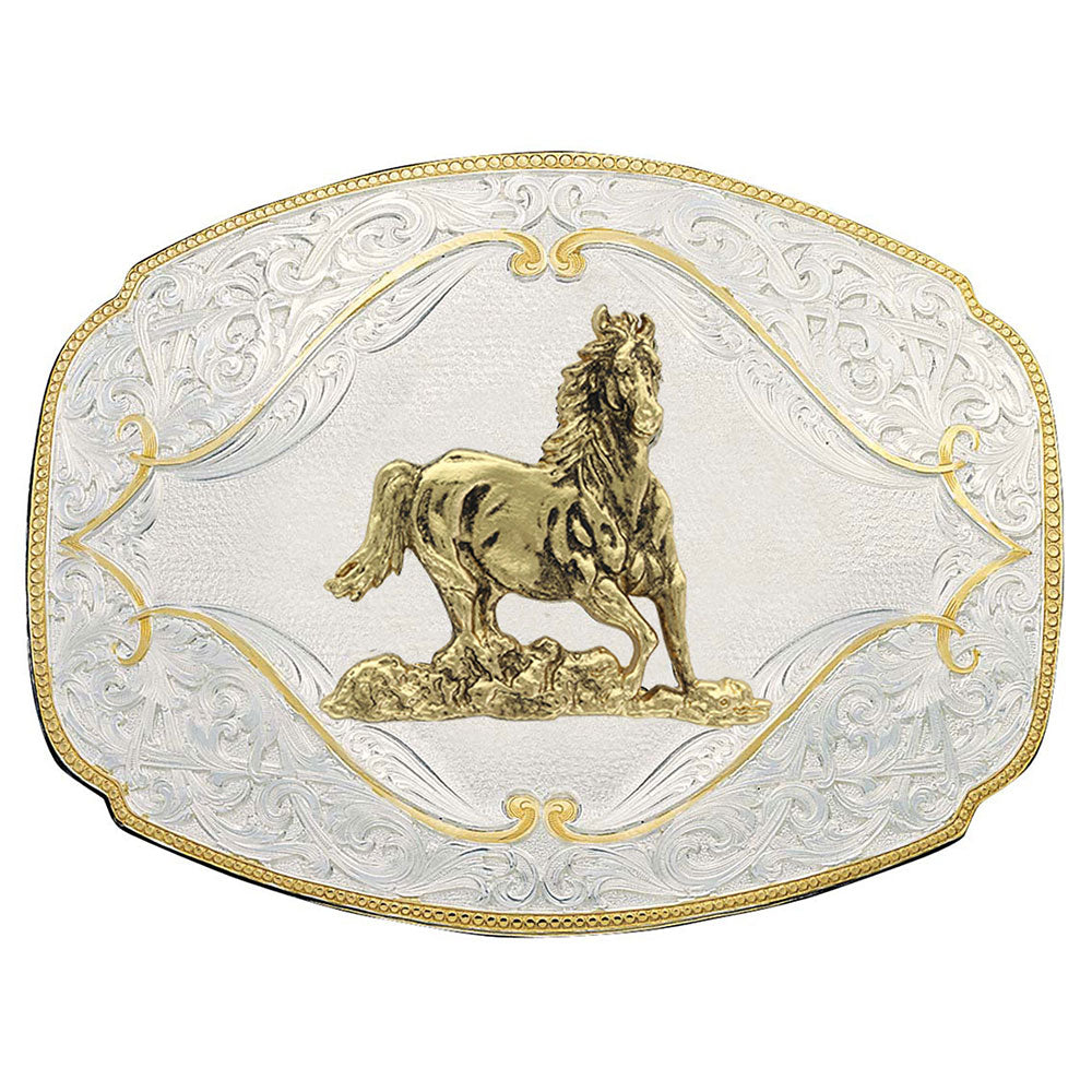 Montana Rectangle Horse Figure Buckle