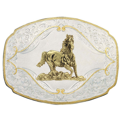 Montana Rectangle Horse Figure Buckle