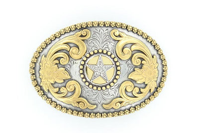 Nocona Gold Floral/star Buckle