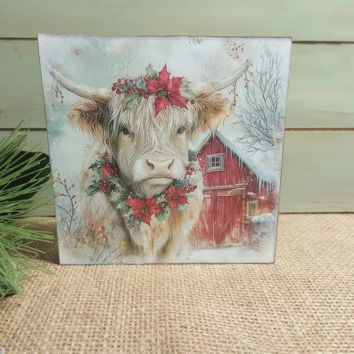 Bluegrass Burlap Olde Red Barn Wood Block