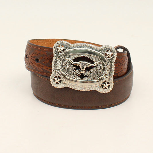 Nocona Brown Longhorn Buckle Belt