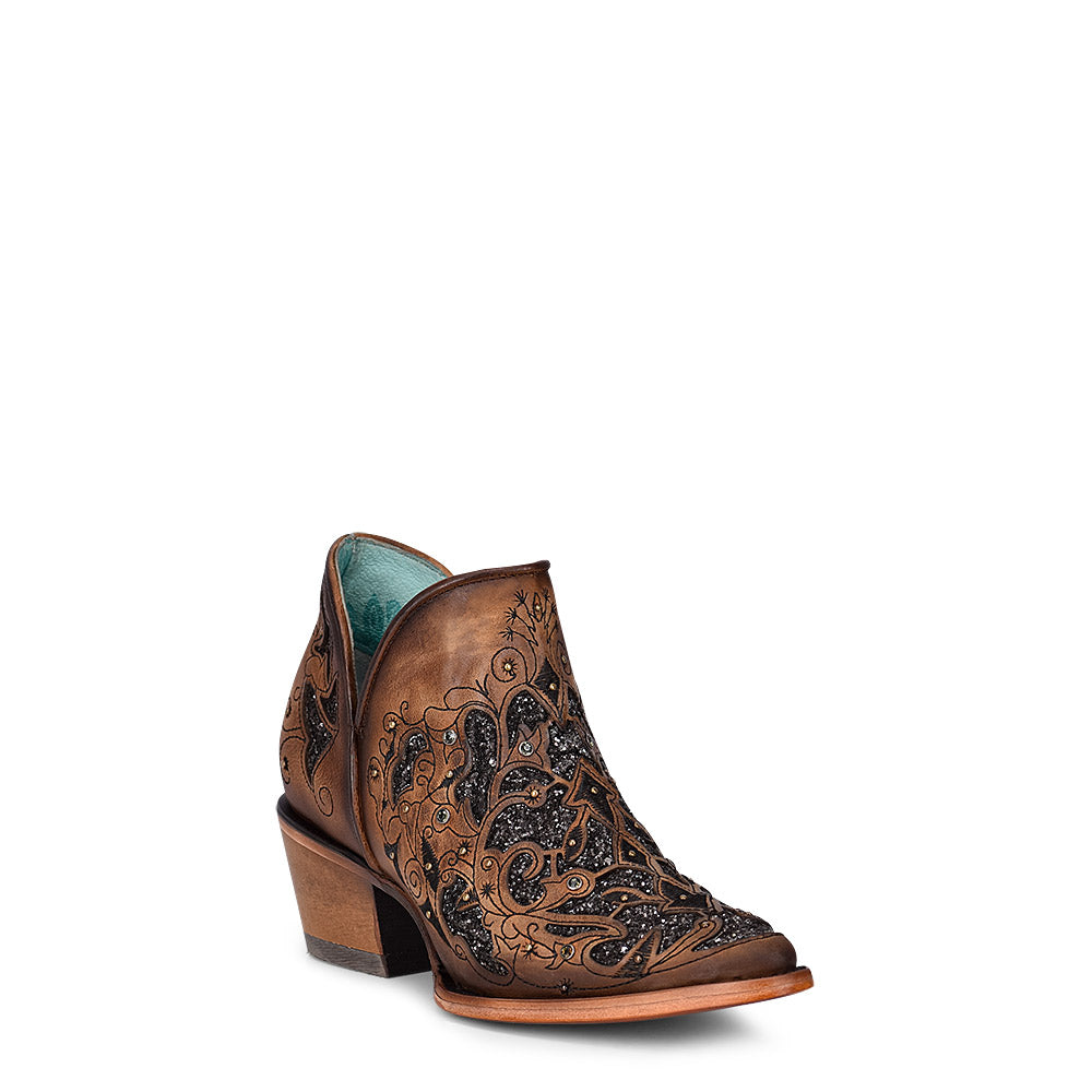 Corral Honey/Black Shortie Snip Toe