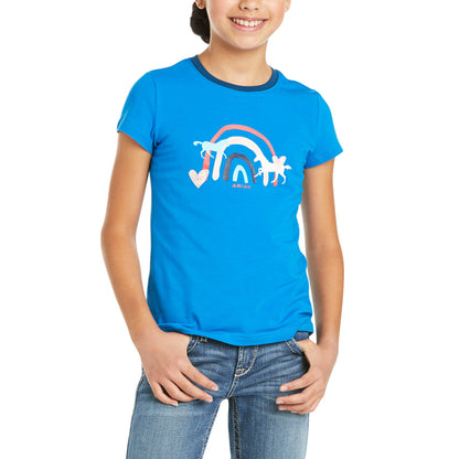 Ariat Girls Navy Rainbow Wishes Tee