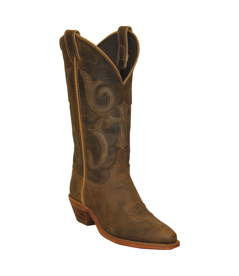 Abilene Cross Inlay Brown Snip Toe