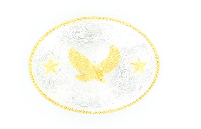 Nocona Gold Eagle/Stars Belt Buckle
