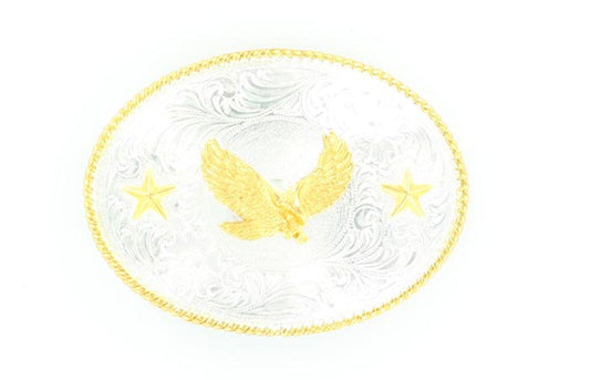 Nocona Gold Eagle/Stars Belt Buckle