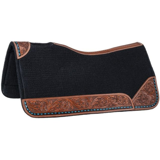 Tough 1 Ranahan Felt Pad with Tooled and Buckstitch Wear Leathers