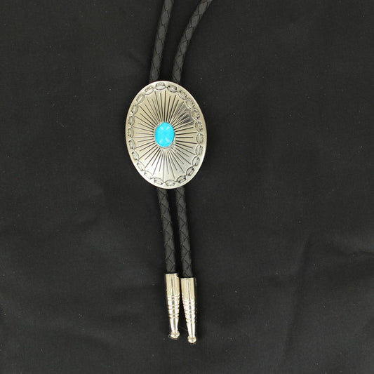 Turquoise Stone Oval Bolo Tie