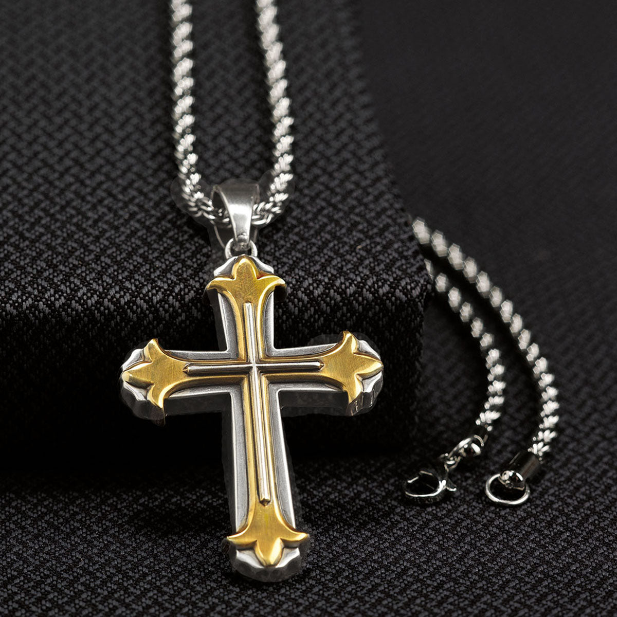 Twister Mens Cross Necklace