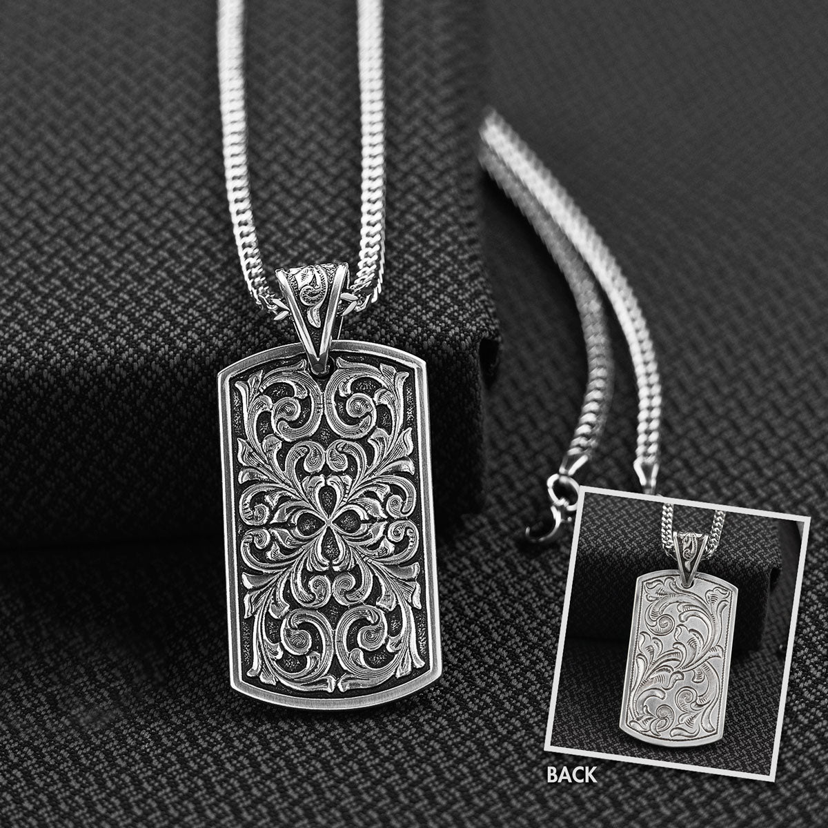 Twister Chain Floral Dog Tag