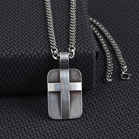 Twister Necklace Cross Dogtag