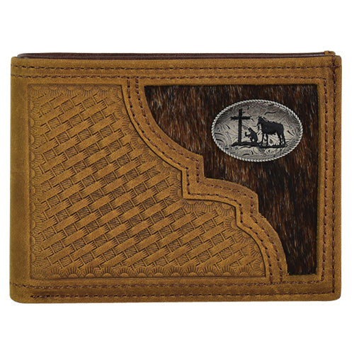 Justin Hair On/Praying Cowboy Bifold Wallet