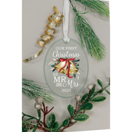 Carson Christmas Oval Ornament Mr. & Mrs. 2025