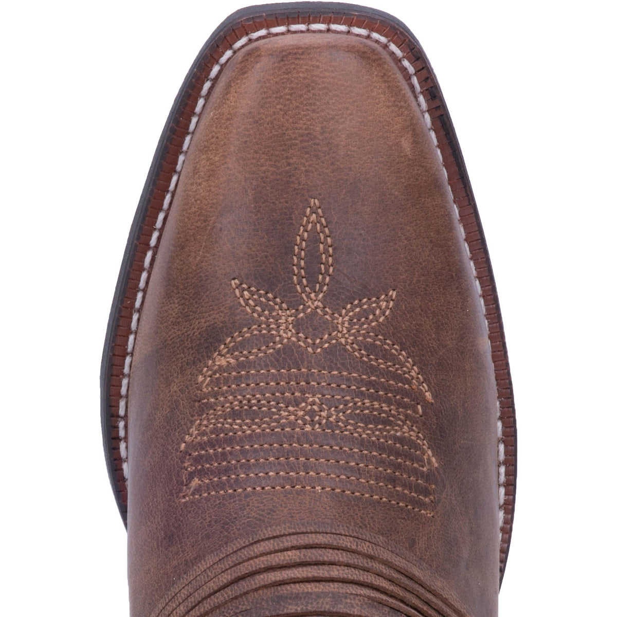 Laredo Myra White Crackle/Ankle Fringe Sq Toe