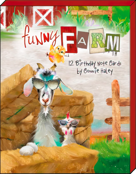 Leanin Tree 12 Notecards Pack Funny Farm