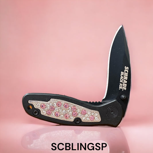 Western Edge Pink Bling Knife Black