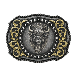 Nocona Rectangle Buffalo Head Buckle