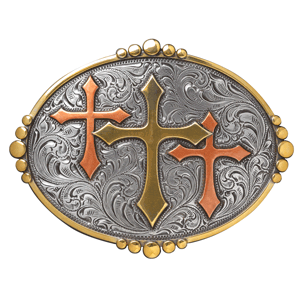Nocona Gold/copper Crosses Buckle