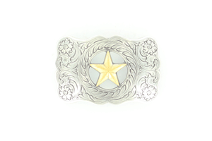 Nocona Gold Star Floral Belt Buckle