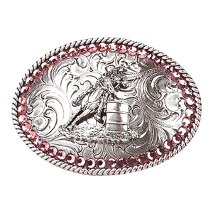 Blazin Roxx Barrel Racer/pink Crystal Belt Buckle