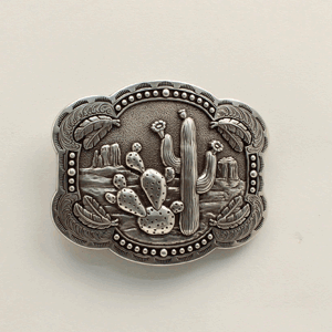 Blazin Roxx Cactus Feathers Buckle