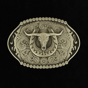 Nocona Horseshoe/Steer Skull Buckle