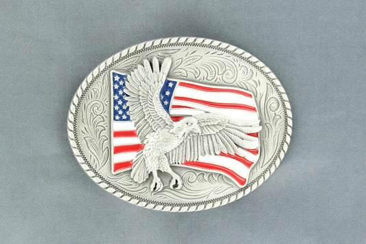 Nocona Eagle And Flag Buckle