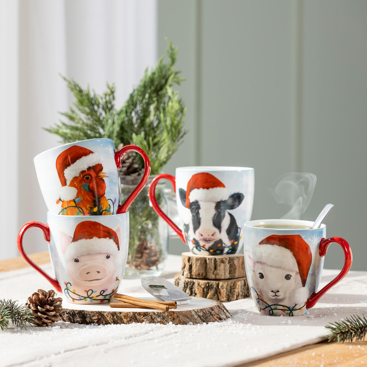 Evergreen Ceramic Cup Christmas Farm