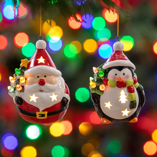 Evergreen 4" LED Ceramic Christmas Icon Ornament