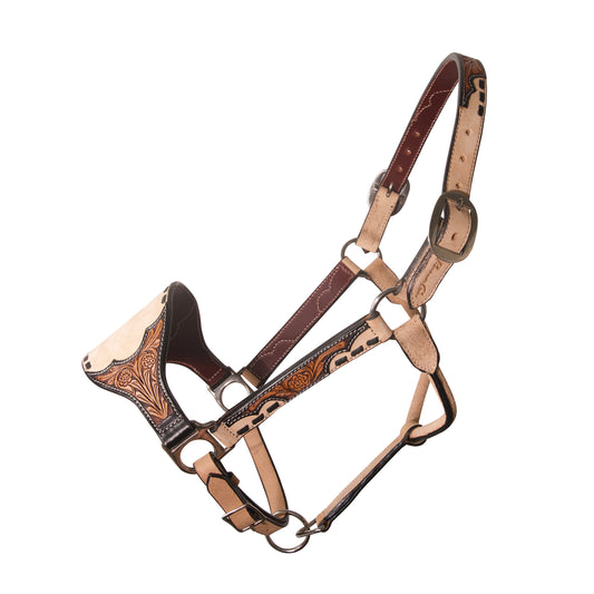 Professional's Choice Black Floral Roughout Leather Bronc Halter